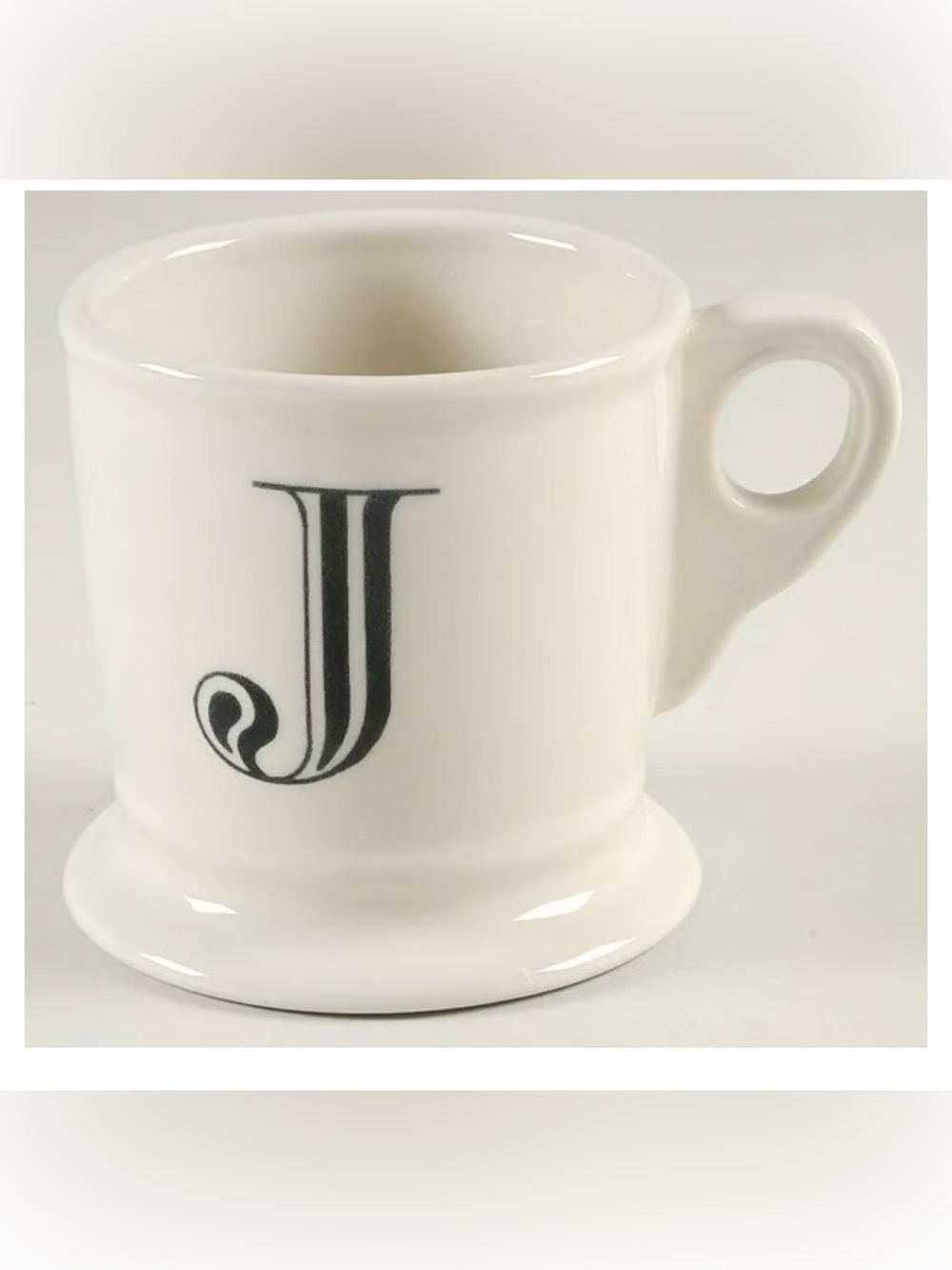 Anthropologie White Ceramic Monogram ‘J’ Mug